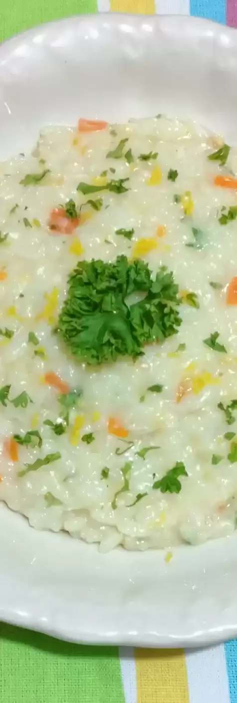 Close up view of Microwave Risotto