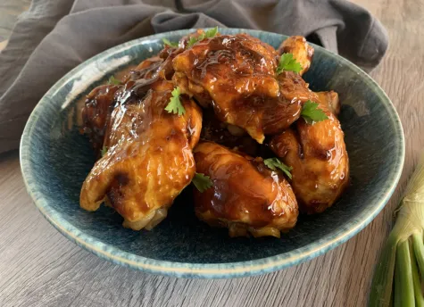 A few pieces of Trini-Chinese Style Fried Chicken on a bowl