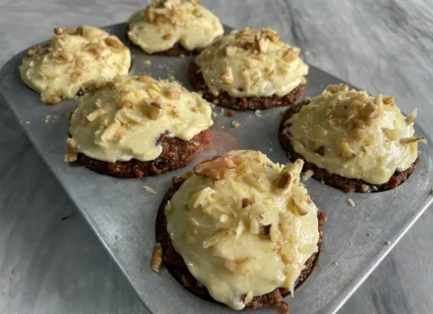 Carrot Cake Muffins on a baking tray