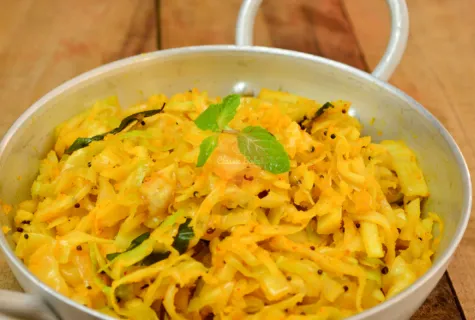 Curried Cabbage in a bowl