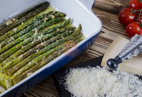 Garlic Parmesan Asparagus in a bowl