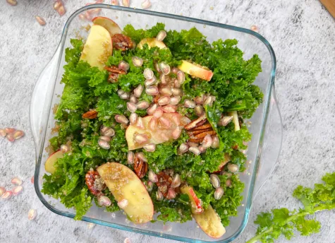 Kale Pomegranate Salad in a bowl