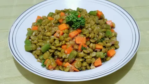 Moroccan Lentil Salad on a plate
