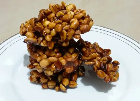 Peanut Drops stacked on a plate