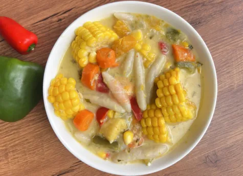 Trinidad Corn Soup in a bowl