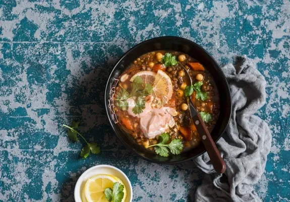 Moroccan Chickpea Stew in a bowl