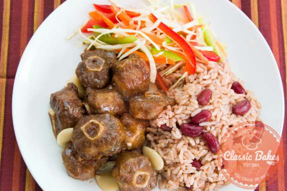 Aerial view of Curry Oxtail with Rice