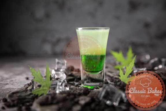 Liquid Marijuana Drink in a shot glass