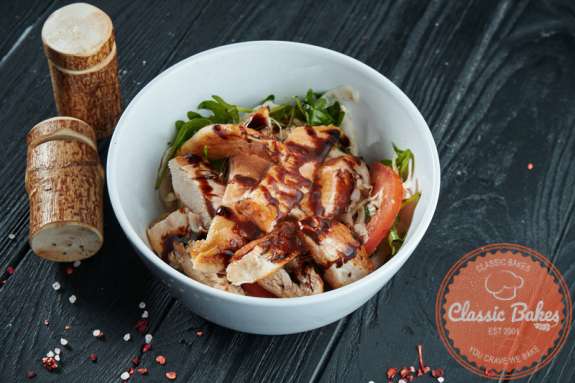 Front shot of Balsamic Chicken in a bowl