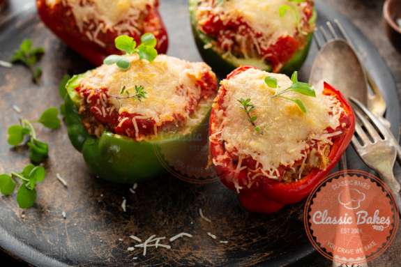Close up shot of Keto Stuffed Peppers