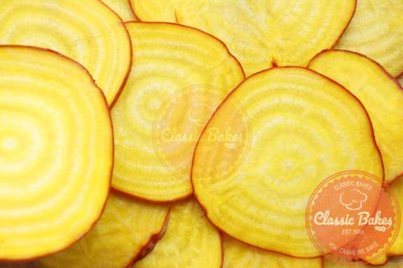 Close up shot of Roasted Golden Beets