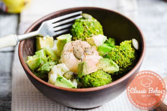 Closed up shot of Broccoli Cauliflower Salad