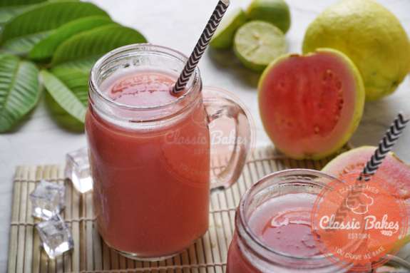 A glass of Homemade Fresh Guava Juice
