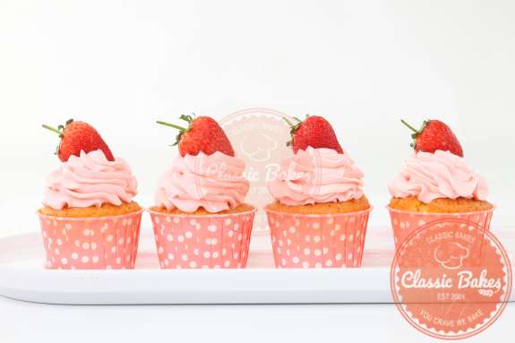 Front View of Vegan Strawberry Frosting
