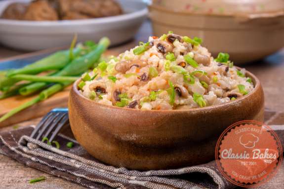 Caribbean Coconut Rice & Beans in a small bowl