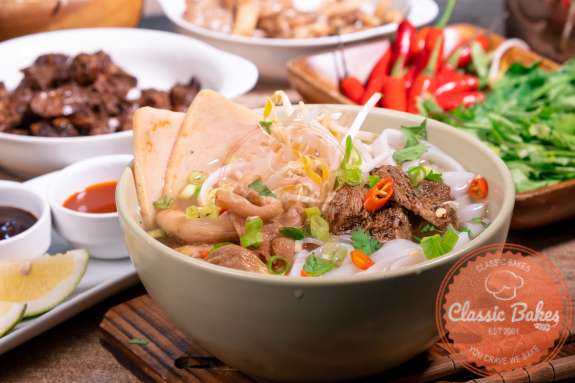 Delicious Vegan Vietnamese Pho in a bowl