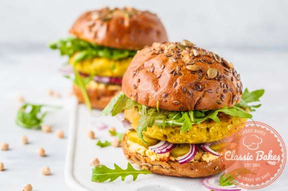 Closed up View of Vegan Chickpeas Burger