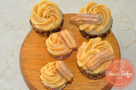 Top View of Churro Cupcakes