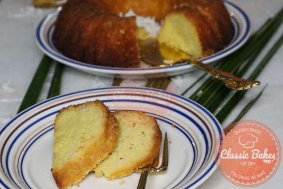 Front View of Coconut Rum Cake