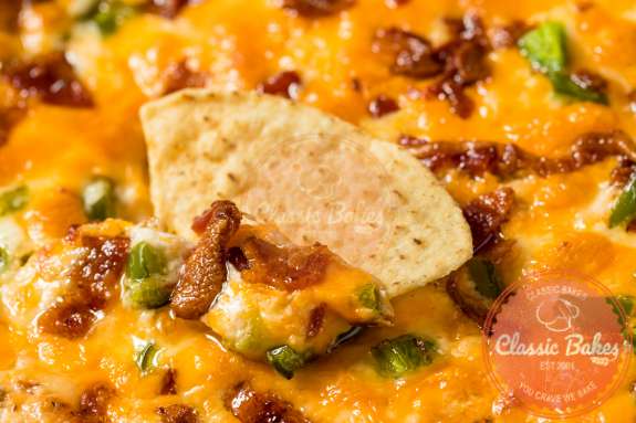 Front View of Jalapeno Popper Dip with Bacon