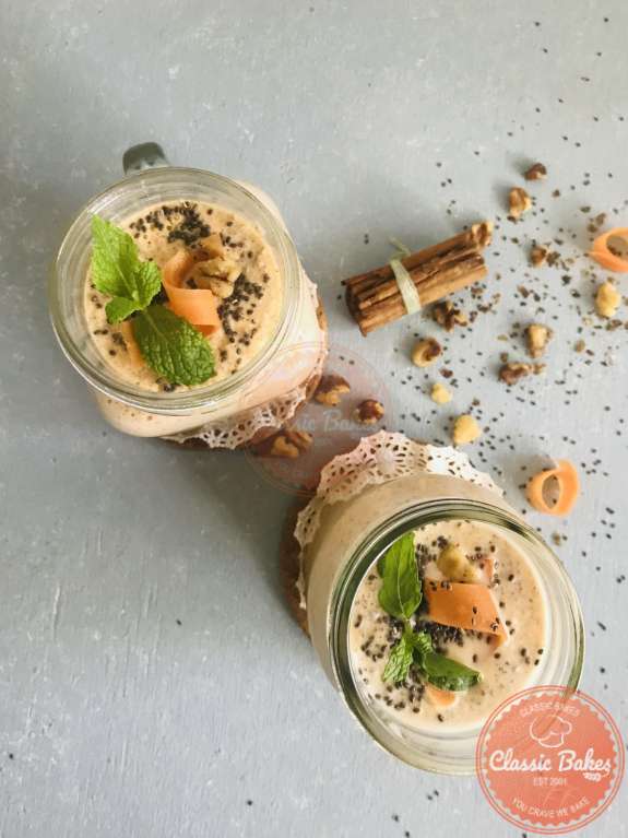 Top View of Carrot Cake Smoothie