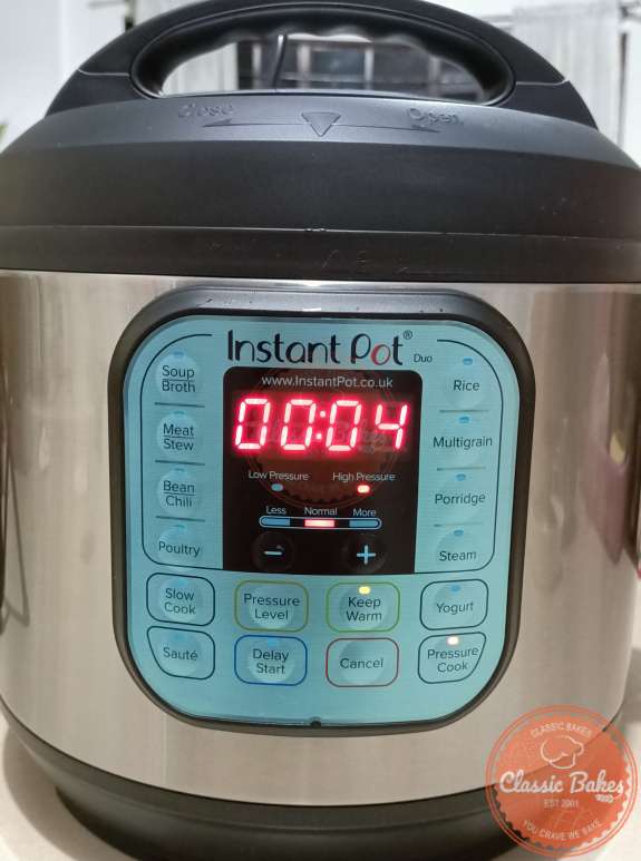Instant Pot timer at 4 minutes