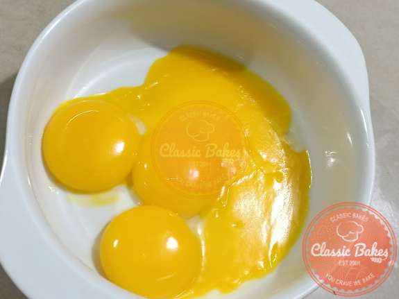 Preparing the egg yolks