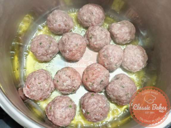 Saute the meat balls