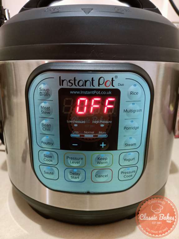 turning off the instant pot
