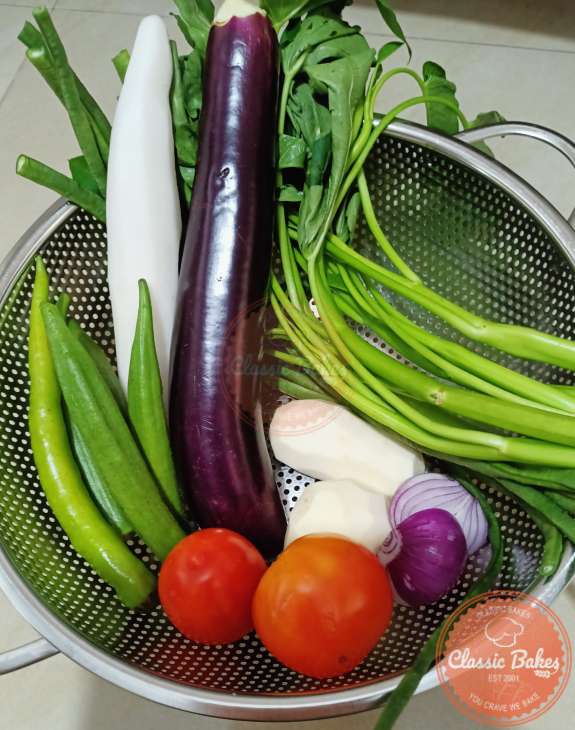 Washed Vegetables in a colander