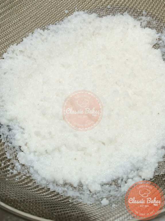 Sieving the blended rice