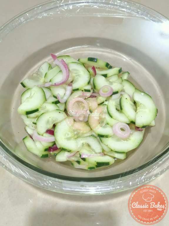 Wrapping Marinated Cucumbers 