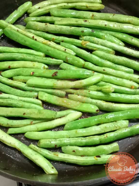 Cooking the Grilled Green Beans