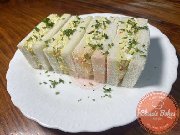 Close up view of Japanese Egg Salad Sandwich