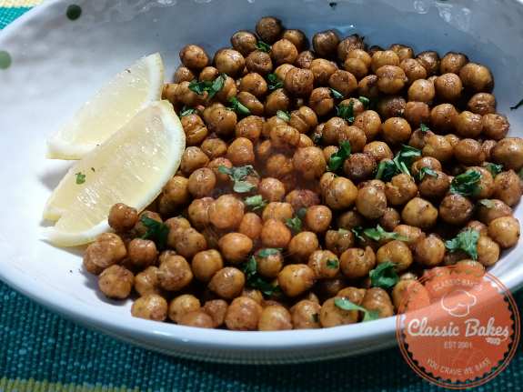 Close up view of Fried Chickpeas