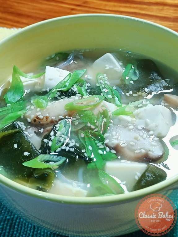 Close up view of Vegan Miso Soup
