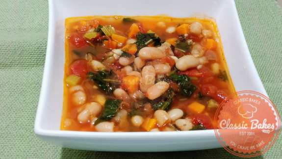 Serving the Tuscan Vegetable Soup