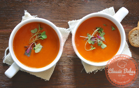 2 bowls of tomato soup