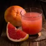 Grapefruit Juice with fresh grapefruit on the side