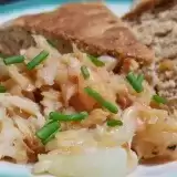 Salt Fish with bread on the side 