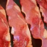 Close up shot of Air Fryer Turkey Bacon