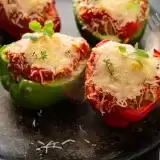 Close up shot of Keto Stuffed Peppers