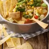 Front shot of Mexican Chicken Soup in a bowl