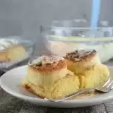 Front shot of two Keto Cinnamon Rolls in a saucer