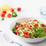 Front shot of Keto Pasta Salad in a bowl