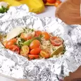 Close up of Baked Tilapia in Foil