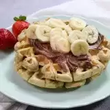 Banana Bread Waffles on a plate