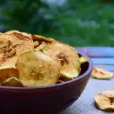 Front View of Air Fryer Apple Chips