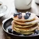 Front View of Blueberry Buttermilk Pancakes