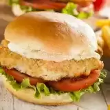 Front View of Fried Fish Sandwich